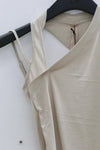 OUDE WAAG knitted asymmetric suspender vest OW-23SS-TP06 meters gray